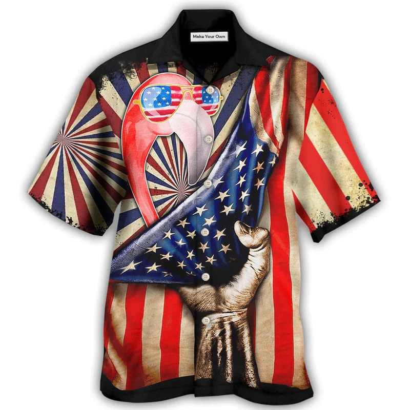 Hawaiian Shirt / Adults / S Flamingo Independence Day - Hawaiian Shirt - Reefox