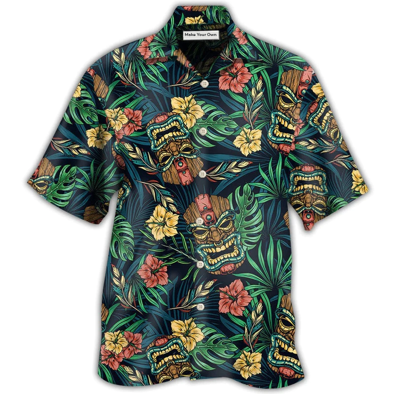 Hawaiian Shirt / Adults / S Tiki Hawaii Tropical Leaf Style - Hawaiian Shirt - Reefox