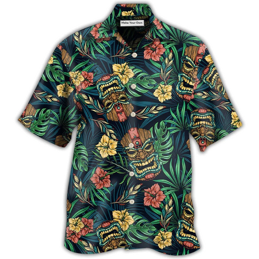 Hawaiian Shirt / Adults / S Tiki Hawaii Tropical Leaf Style - Hawaiian Shirt - Reefox