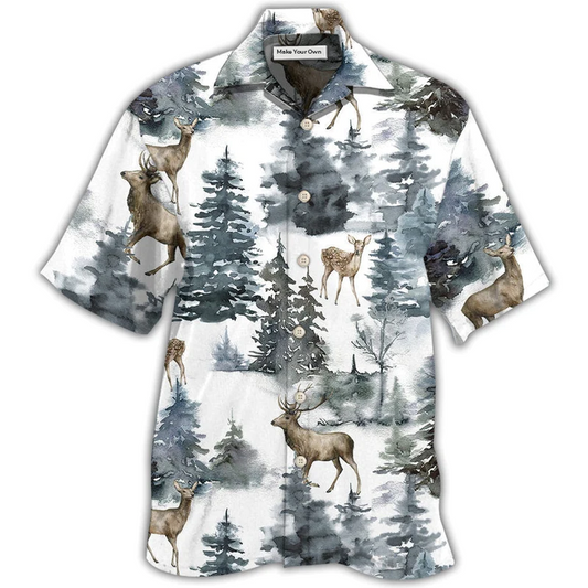 Hawaiian Shirt / Adults / S Deer Forest Blur Art - Hawaiian Shirt - Reefox