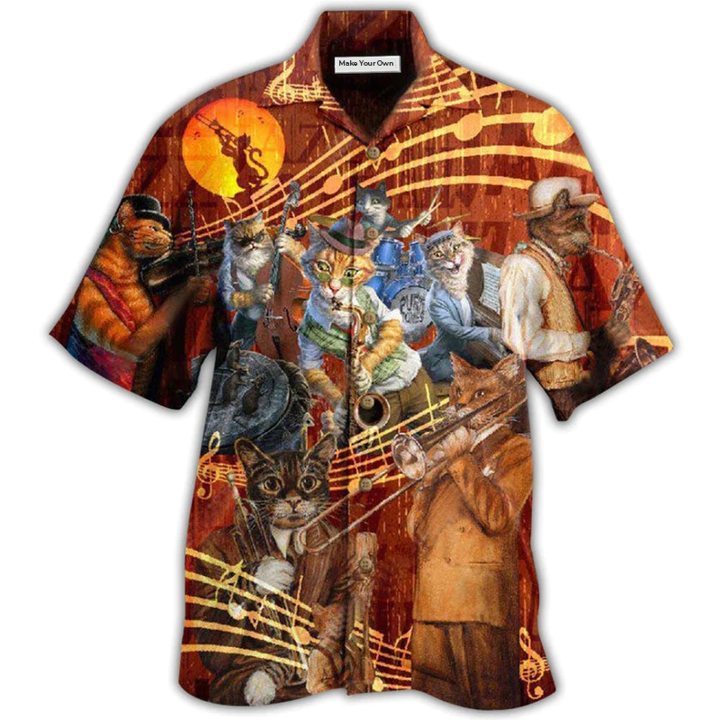 Hawaiian Shirt / Adults / S Cat To Be A Jazz - Hawaiian Shirt - Reefox