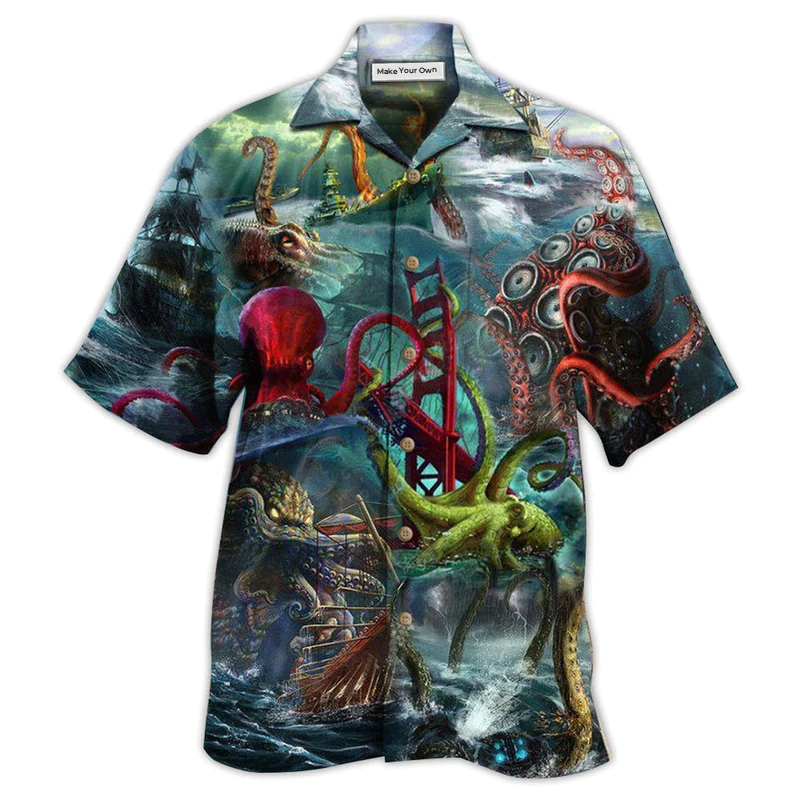 Hawaiian Shirt / Adults / S Octopus Seas The Day Just Like The Octopus - Hawaiian Shirt - Reefox