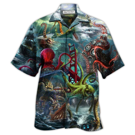 Hawaiian Shirt / Adults / S Octopus Seas The Day Just Like The Octopus - Hawaiian Shirt - Reefox