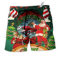 Beach Short / Adults / S Hot Rod Merry Christmas Happy With Funny - Beach Short Reefox - Owls Matrix LTD