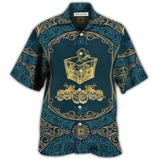 Hawaiian Shirt / Adults / S Wine Rum I Like Rum And Motorcycles - Hawaiian Shirt - Reefox