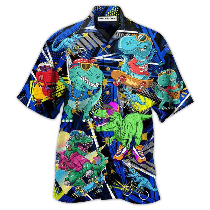 Hawaiian Shirt / Adults / S Dinosaur Let The World Hear You - Hawaiian Shirt - Reefox