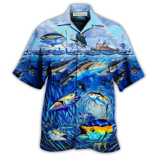 Hawaiian Shirt / Adults / S Fishing Love Fish Love Ocean - Hawaiian Shirt - Reefox