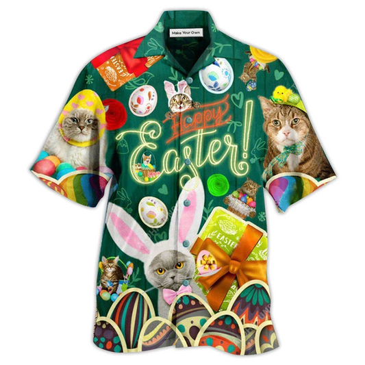 Hawaiian Shirt / Adults / S Cat Easter Blessings To You And Your Cats - Hawaiian Shirt - Reefox
