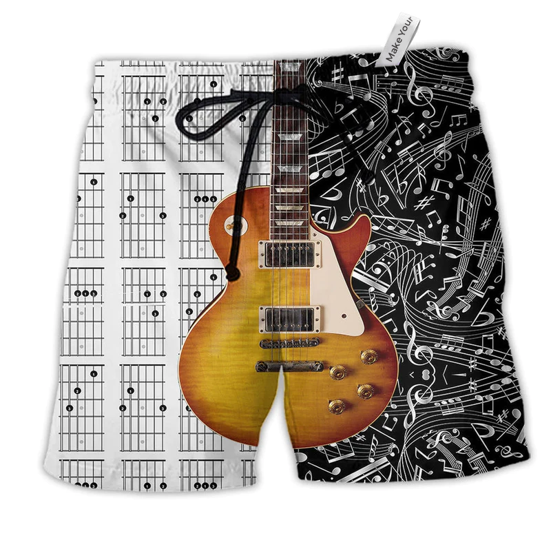 Beach Short / Adults / S Guitar Les Paul Guitar Musician Classic - Beach Short Reefox - Owls Matrix LTD