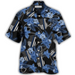 Hawaiian Shirt / Adults / S Police Blue Tropical Floral - Hawaiian Shirt - Reefox