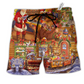 Beach Short / Adults / S Christmas Santa And Happiness Amazing - Beach Short Reefox - Owls Matrix LTD