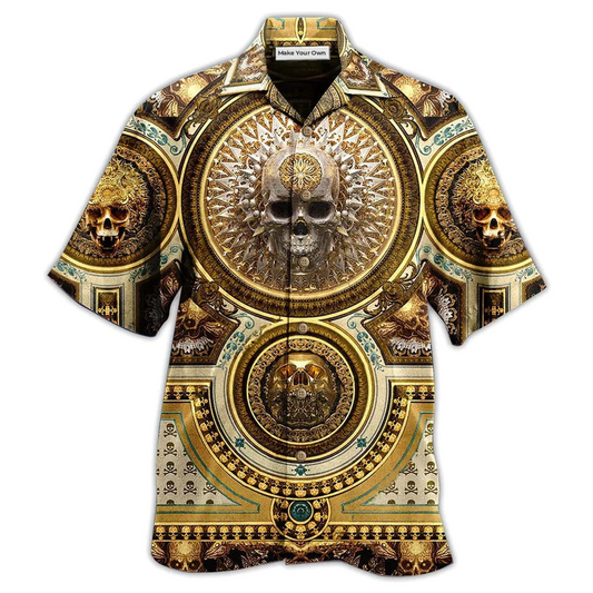 Hawaiian Shirt / Adults / S Skull Gold Luxury Style - Hawaiian Shirt - Reefox