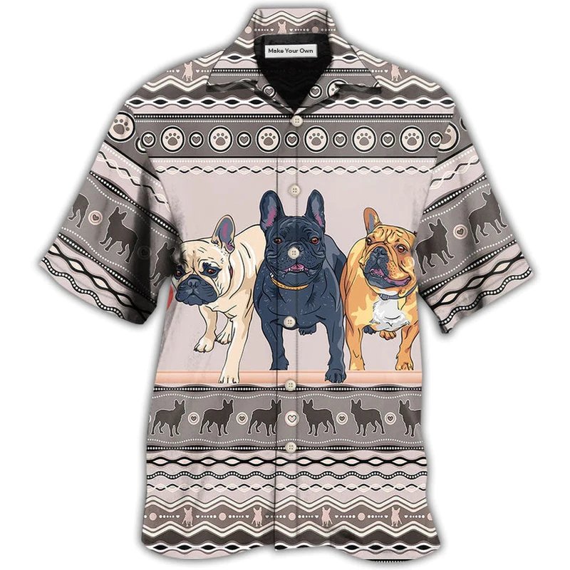 Hawaiian Shirt / Adults / S French Bulldog Lovely Pattern - Hawaiian Shirt - Reefox