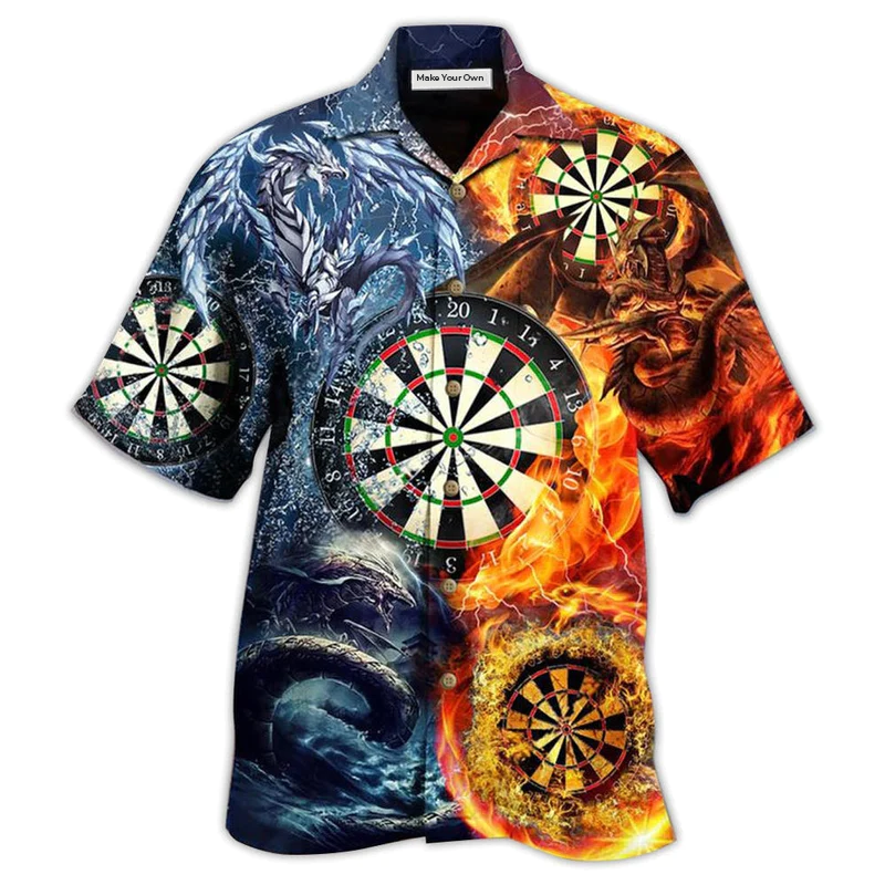 Hawaiian Shirt / Adults / S Darts Dragon Love Life Style- Hawaiian Shirt - Reefox