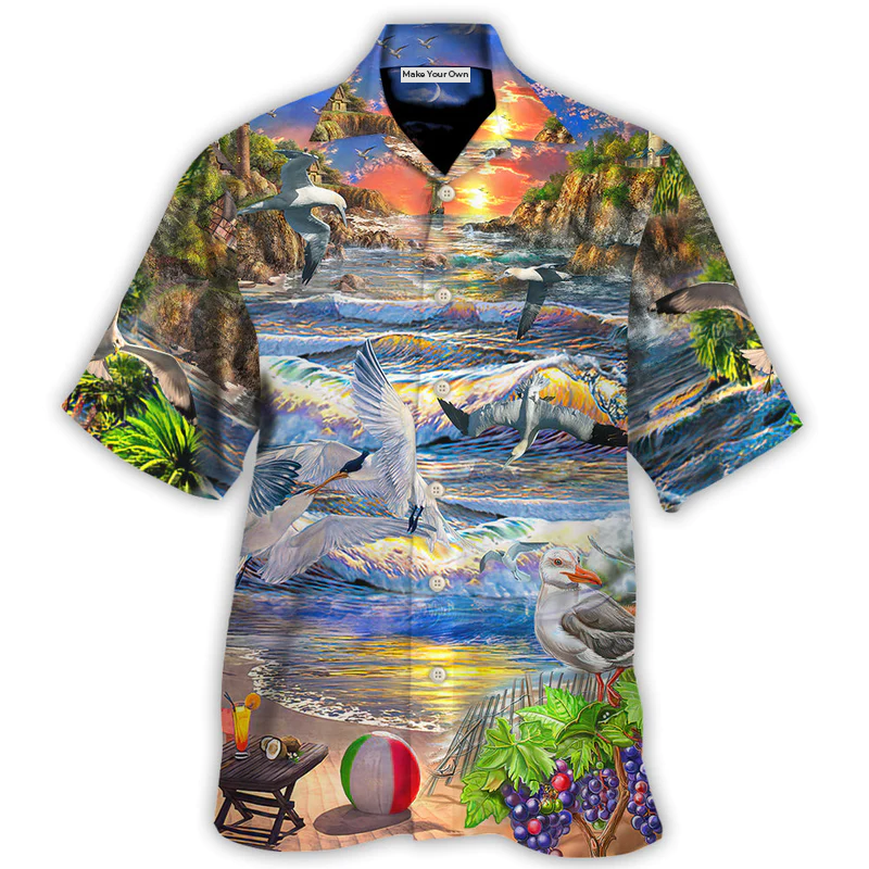 Beach - Today I Will Be Happier Than A Seagull With A French Fry - Hawaiian Shirt