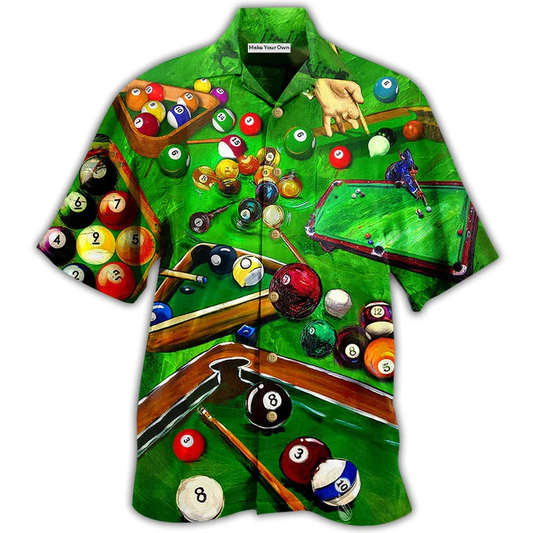 Hawaiian Shirt / Adults / S Billiard Enthuse Green Style - Hawaiian Shirt - Reefox
