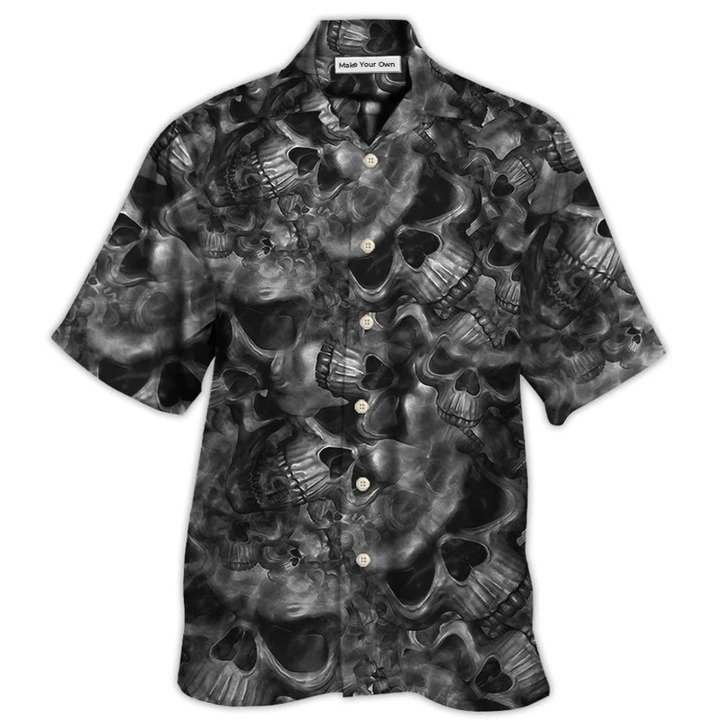 Hawaiian Shirt / Adults / S Skull Life's True Face Is The Skull - Hawaiian Shirt - Reefox