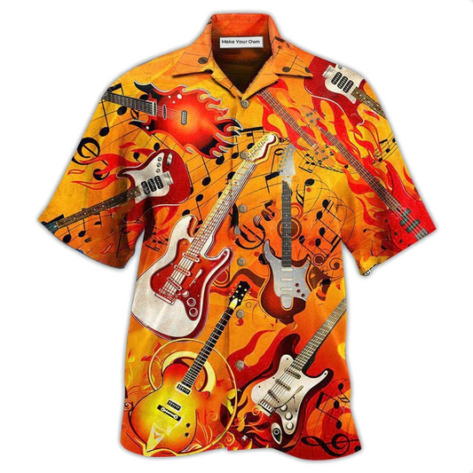 Hawaiian Shirt / Adults / S Guitar Is My Life Notes - Hawaiian Shirt - Reefox