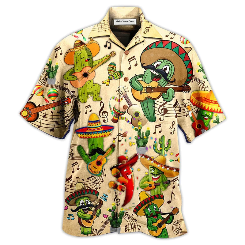 Hawaiian Shirt / Adults / S Cactus Love Music Very Much - Hawaiian Shirt - Reefox