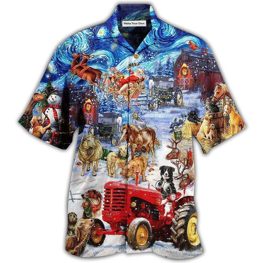 Hawaiian Shirt / Adults / S Farm Merry Xmas Lover Forever - Hawaiian Shirt - Reefox
