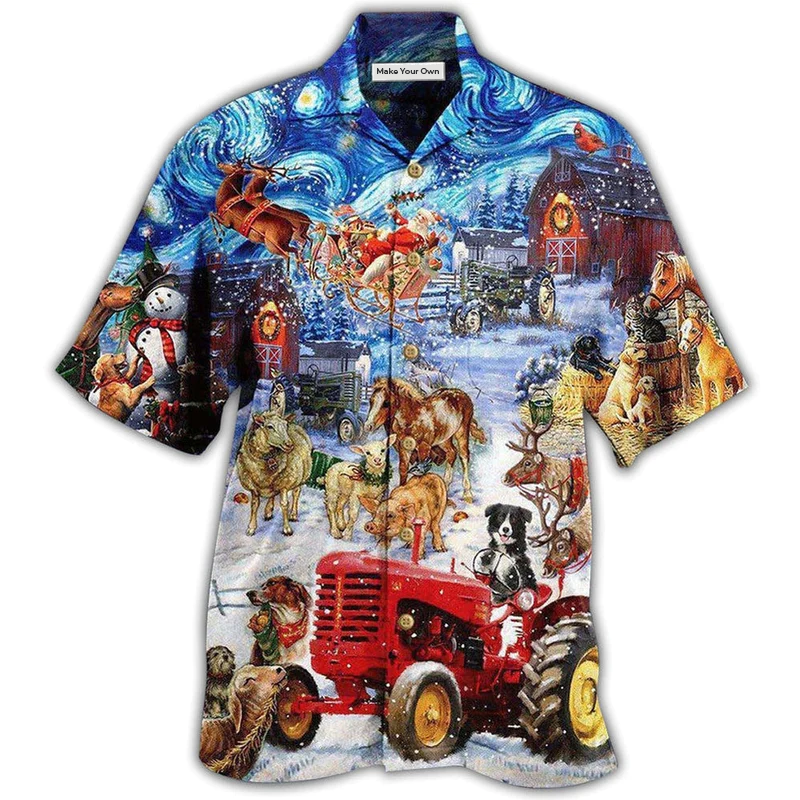 Hawaiian Shirt / Adults / S Farm Merry Xmas Lover Forever - Hawaiian Shirt - Reefox