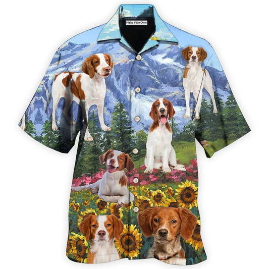 Hawaiian Shirt / Adults / S Brittany Spaniel Dog Beautiful Landscape - Hawaiian Shirt - Reefox