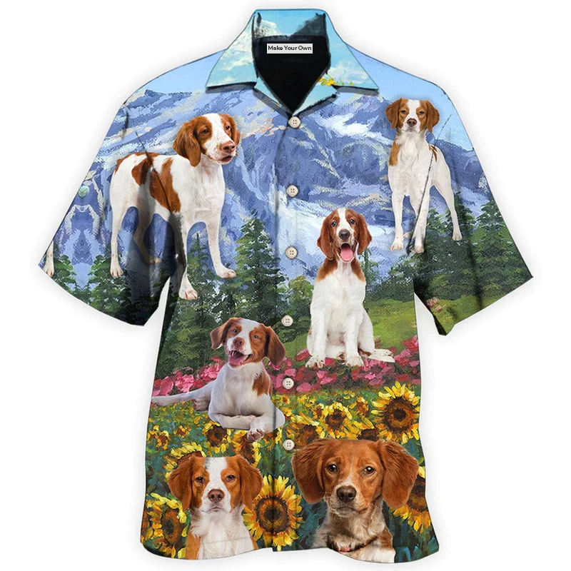 Hawaiian Shirt / Adults / S Brittany Spaniel Dog Beautiful Landscape - Hawaiian Shirt - Reefox