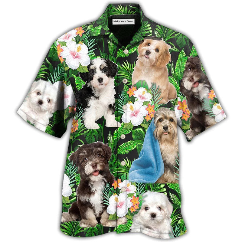 Hawaiian Shirt / Adults / S Havanese Dog Tropical Leaf Floral So Cute - Hawaiian Shirt - Reefox