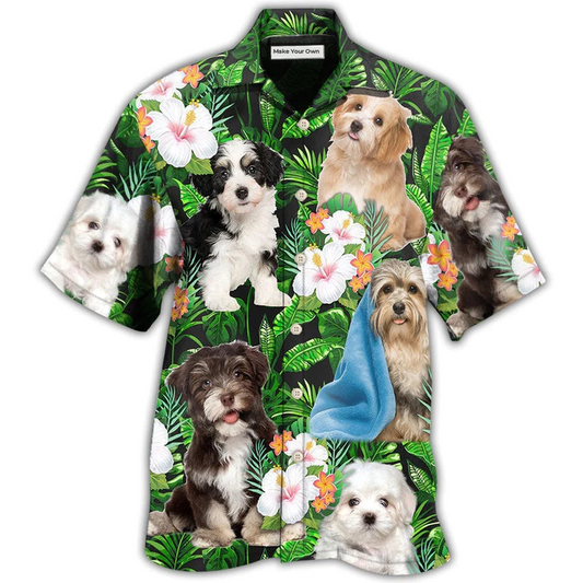 Hawaiian Shirt / Adults / S Havanese Dog Tropical Leaf Floral So Cute - Hawaiian Shirt - Reefox