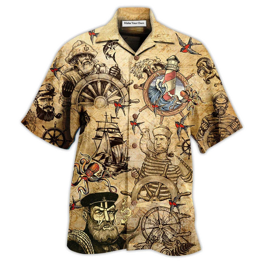 Hawaiian Shirt / Adults / S Sailing Sailor A Smooth Sea Never Made A Skilled Sailor - Hawaiian Shirt - Reefox