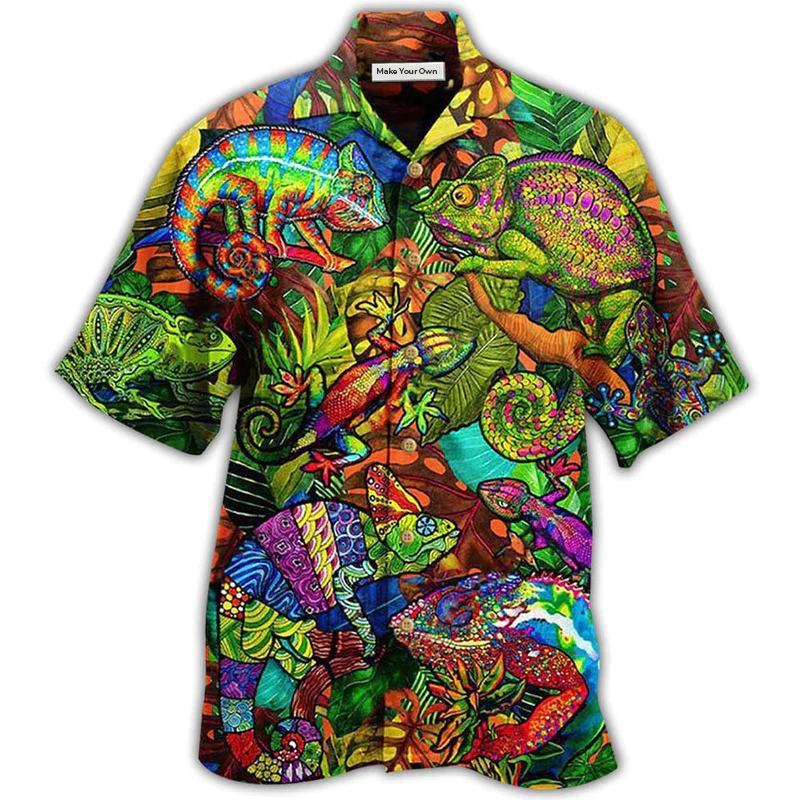 Hawaiian Shirt / Adults / S Chameleon Animals Fullcolor Abstract Style So Cool - Hawaiian Shirt - Reefox