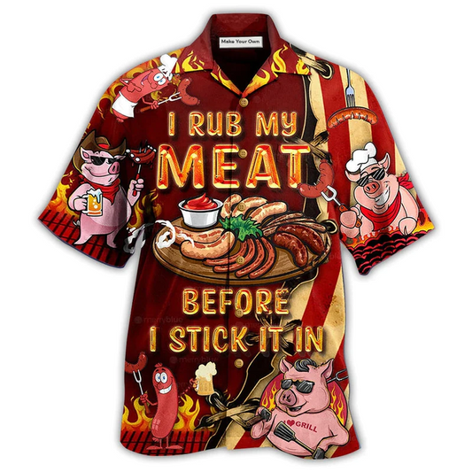 Hawaiian Shirt / Adults / S Food I Rub My Meat Before I Stick It In Food - Hawaiian Shirt - Reefox