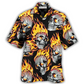 Hawaiian Shirt / Adults / S Skull On Fire - Hawaiian Shirt - Reefox