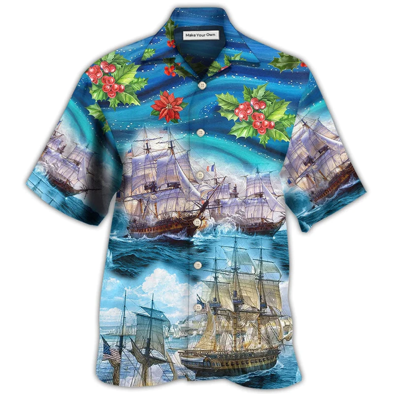 Hawaiian Shirt / Adults / S Sailing Go To The Sea Christmas Style - Hawaiian Shirt - Reefox