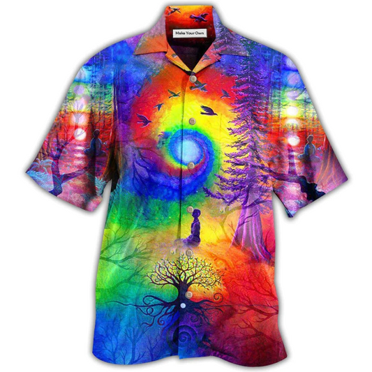 Hawaiian Shirt / Adults / S Yoga Meditation Is Being In Tune With Your Inner Universe - Hawaiian Shirt - Reefox