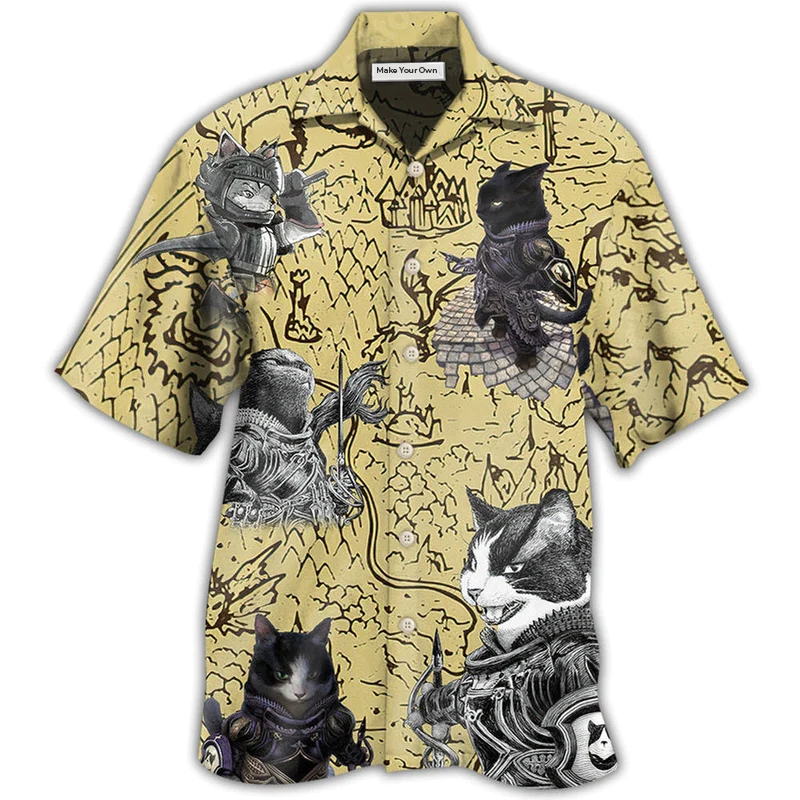 Hawaiian Shirt / Adults / S Cat Warrior Strong - Hawaiian Shirt - Reefox