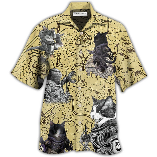 Hawaiian Shirt / Adults / S Cat Warrior Strong - Hawaiian Shirt - Reefox