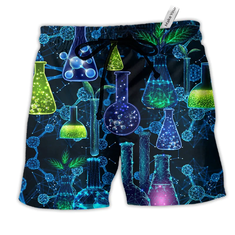 Beach Short / Adults / S Chemistry Is Like Magic But Real - Beach Short Reefox - Owls Matrix LTD