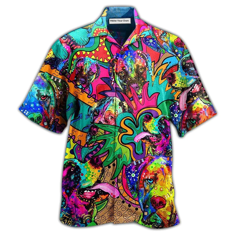 Hawaiian Shirt / Adults / S Hippie Dogs Colorfull Style - Hawaiian Shirt - Reefox
