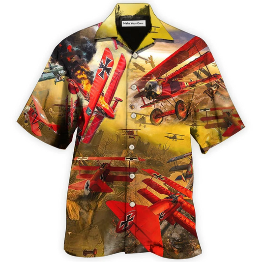 Hawaiian Shirt / Adults / S Airplane In The War Style - Hawaiian Shirt - Reefox