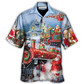 Hawaiian Shirt / Adults / S Christmas Santa Claus Train Gift For Xmas Painting Style - Hawaiian Shirt - Reefox