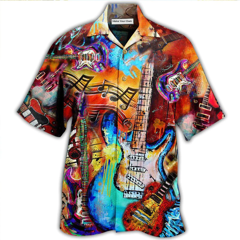 Hawaiian Shirt / Adults / S Guitar Music Guitar Go Where - Hawaiian Shirt - Reefox