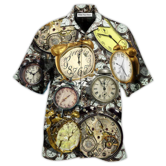 Hawaiian Shirt / Adults / S Clock Good Morning Ringing Classic Alarm - Hawaiian Shirt - Reefox