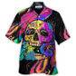 Hawaiian Shirt / Adults / S Skull And Moth Night Butterfly Neon Style - Hawaiian Shirt - Reefox