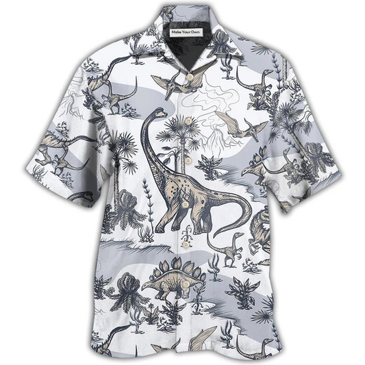Hawaiian Shirt / Adults / S Dinosaur Jurassic Dinosaur Art Style - Hawaiian Shirt - Reefox