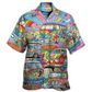 Hawaiian Shirt / Adults / S Hippie Van Colorful Art Peace - Hawaiian Shirt - Reefox