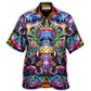 Hawaiian Shirt / Adults / S Hippie Mushroom And Skull Art - Hawaiian Shirt - Reefox