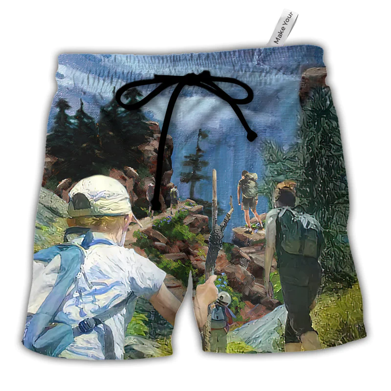 Hiking Hiking Is The Answer Who Cares What The Question Is - Beach Short Reefox