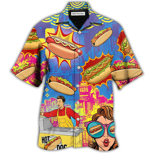 Hawaiian Shirt / Adults / S Hot Dog Pop Art Cool - Hawaiian Shirt - Reefox