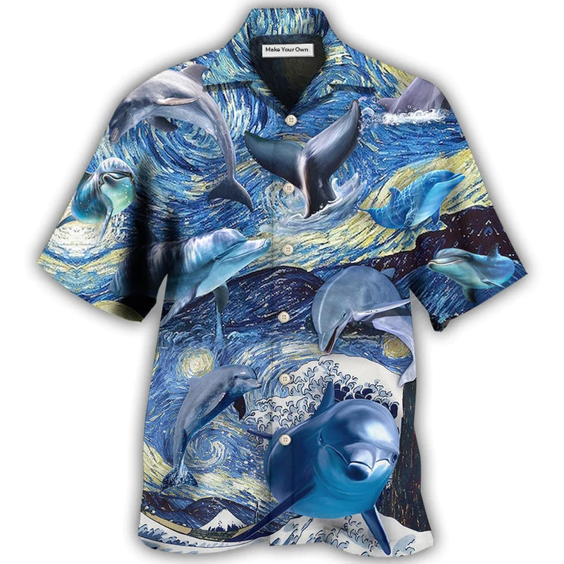 Hawaiian Shirt / Adults / S Dolphin Love His Friend - Hawaiian Shirt - Reefox